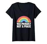 Photo Gallery donna was probably not a phase | gay lgbt pride month funny pride maglietta con collo a v Photo Gallery donna was probably not a phase | gay lgbt pride month funny pride maglietta con collo a v
