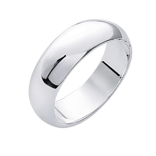 Alliance jonc mixte argent 925 bague anneau rond large 6mm taille