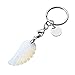 Produktbild JSDDE Edelstein Schlüsselanhänger Reiki Healing Stein Carved Flügel Engelsflügel Schlüsselring Taschenanhänger Keychain Glückbringer Opalite