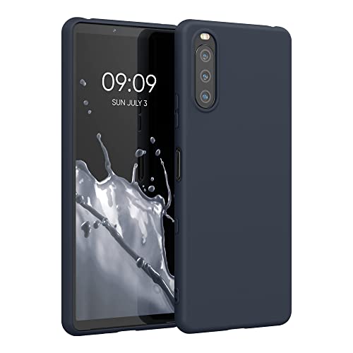 kwmobile Housse Compatible avec Sony Xperia 10 III Coque - Housse de téléphone Protection Souple en Silicone - Myrtille