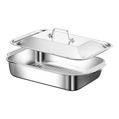 Multifunctional Stainless Steel Serving Tray Square Silver Food Platter Rusts Dishwasher Safe Dinner Tray