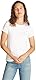 Calvin Klein Damen T-Shirt Kurzarm Logo Neckline Slim Fit, Weiß (Brilliant White), 3XL