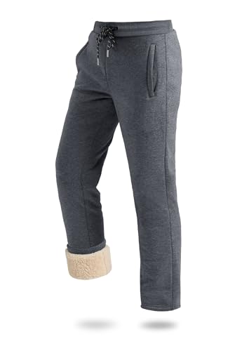 Boladeci Men's Sherpa Lined Sweatpants Heavyweight Fleece Lined Sweat Pants Joggers for Winter Cold Weather