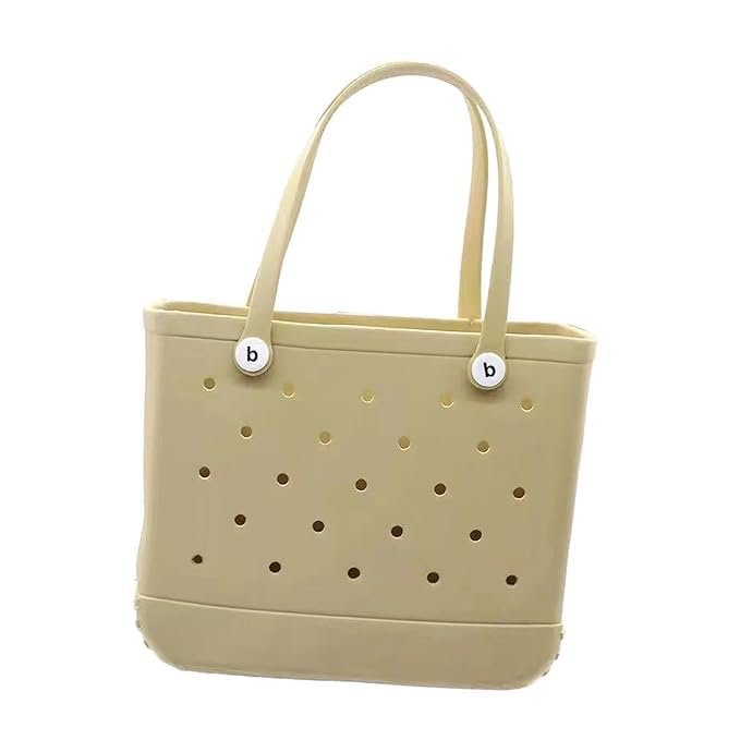 Beach Bag X Large Rubber Beach Tote Bag, Waterproof Washable Open for Women Croc Bag Hand Bag for Beach Pool Yoga-image-48
