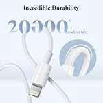 Ximytec 20W USB C Fast Charger [MFi-Certified] Compatible with iPhone 14/13/ 12/11/ XS/XR/X/ 8 /iPad, 2Pack PD Type C Charger Blocks with 6FT Type-C to Lightning Cables - Image 5