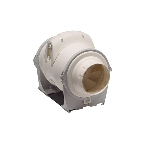 Cata Extractor Conducto Línea 100/270 Bridas Sujeción Motor/Hélice Inducción Asíncrona Caja de Bornes Exterior -20ºC-60ºC Potencia 40W 2300 r.p.m 24 dB Caudal 270 m3/h 2,1 kg Color Blanco Beige