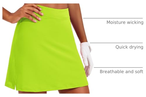 Image of Ekouaer 16 inch Golf Skorts for Woman with Inner Pockets Silicone Grippers Tennis Skirt Quick Dry Athletic Pickleball Skort