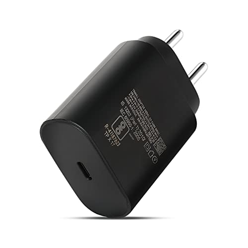 Image of Hoerrye Original S21 Fe 5G Charger Adapter Compatible for Samsung Galaxy Cellular Phone USB-C Super Fast Travel Charging Adaptive Quick Speed Adaptor 25 Watt Support Backcase Mobile,Black