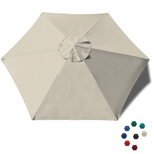 EliteShade USA 7.5FT Replacement Covers 6 Ribs Market Patio Umbrella Canopy Cover (CANOPY ONLY) (Beige)