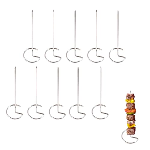 10Pcs Stainless Steel Skewers for Air Fryer, Air Fryer Skewers, Reusable Skewer for Air Fryer for Oven Camping Campfire Standing Kebab Chicken Skewer