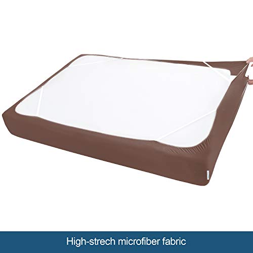 Box Spring Cover Queen Size with Smooth and Elastic Woven Material, Alternates for Bed Skirt, Wrinkle & Fading Resistant, Washable, Dustproof, Brown