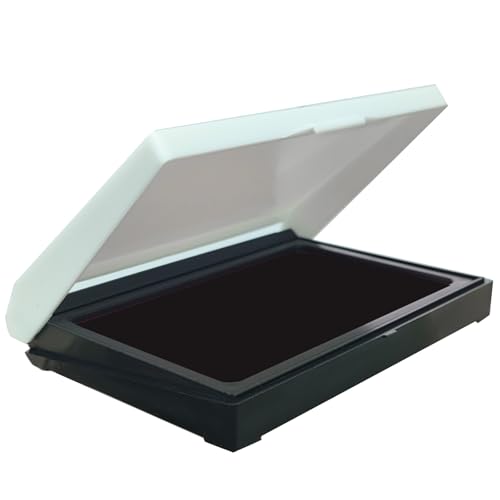 MONKOB Black Ink Stamp Pad 2.75 x 3.93 Ink Paste Used for Office Home Crafting DIY (Black)