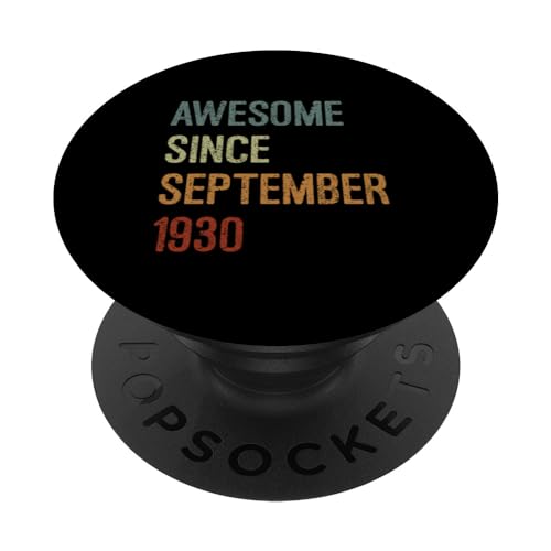 Impresionante desde septiembre de 1930, regalo de cumpleaños divertido retro PopSockets PopGrip Intercambiable