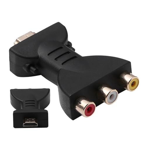 Eioflia Adaptador de interfaz multimedia de alta definición a adaptador portátil a AV rojo, blanco y amarillo, convertidor HD, adaptador de audio y vídeo, adaptadores
