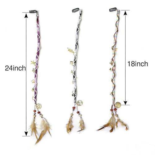 Accesorios para cabello con clip boho trenzas dreadlocks 3 piezas miniatura 4