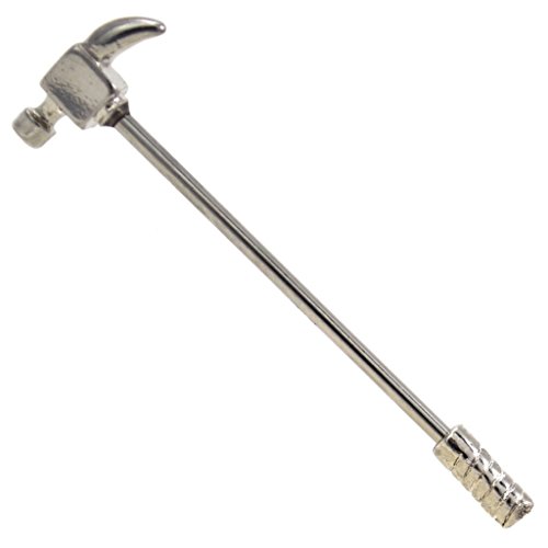 playful piercings Hammer Tool Surgical Steel Industrial Barbell Ring Earring 14g 1-3/8"