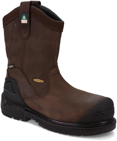 KEEN Utility Men's CSA Philadelphia Wellington High Composite Toe Waterproof Puncture Resistant Pull On Work Boot, Cascade Brown/Black, 10.5 Medium US | Image 3