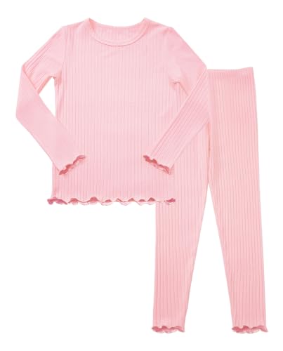 Baby Girls Pajamas Sets 2-8Y Toddler Kids Soft Comfy Modal Tencel Long-Sleeve Snug fit Sleepwear pjs - Main Image