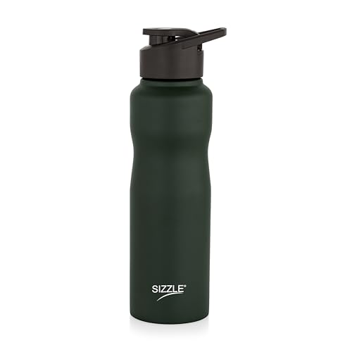 Sizzle Orbit 750 ml Stainless Steel Water Bottle - Leakproof & Lightweight Fridge Bottle - for Gym, Office, School & Home - BPA Free, Easy to Clean (Dark Green)