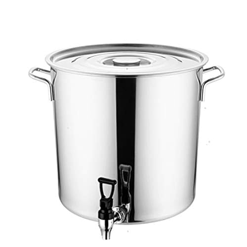 Olla de acero inoxidable, olla de acero inoxidable, olla con espiga, olla de sopa de acero inoxidable, fondo compuesto, cubo de vino de 5-90 L, olla redonda de acero inoxidable, 40 x 50 cm