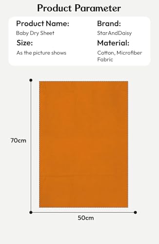 Image of StarAndDaisy Dry Sheet for Newborn Baby Essentials /Reusable Rubber Sheet for Baby Waterproof Sheet Pack of 2, (50 X 70 cm) Extra Absorbent Quick Water Proof Bed Sheets for Kids -Orange & Blue