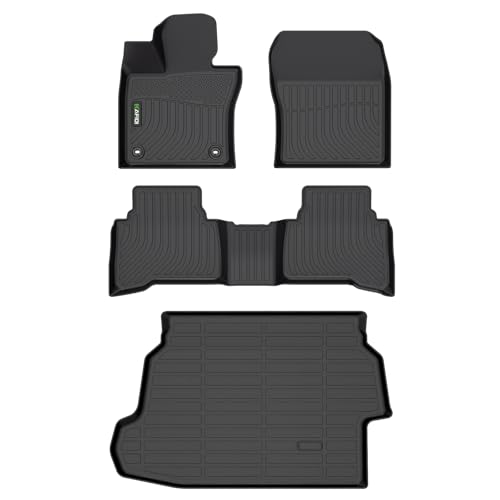 Image of HAFIDI Floor Mats & Cargo Liner Set Fit for 2023 2024 2025 2026 Toyota Prius & Prius Prime All Weather Protection TPE Anti-Slip Automotive Full Set Floor Liners Custom Accessories - Black