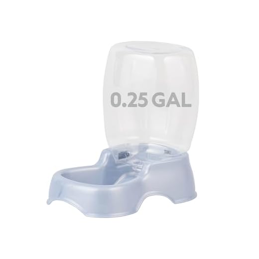 Petmate Pet Cafe Cat and Dog Water Dispenser Extra Small Water Bowl for Kittens and Puppies, USA Made, 0.25 GAL, 7.3"H, Pearl Ash Blue