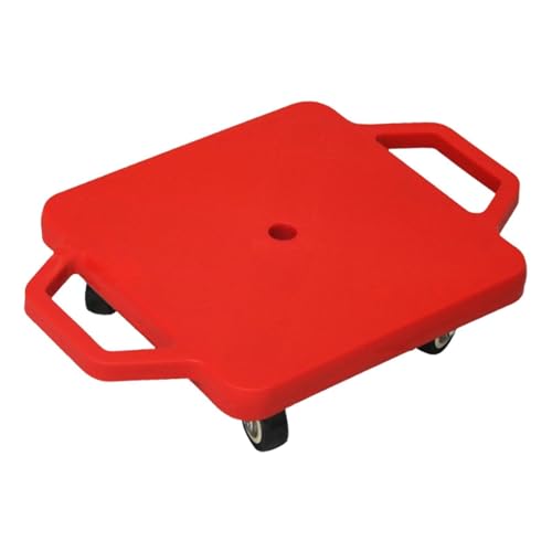 Menolana Floor Scooter Board with Handles with Casters Sensory Training Portable Sitting Scooter for Outdoor Activities Gym Boys Girls, Red