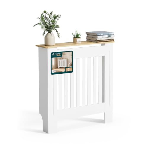 VOUNOT® Cubre Radiadores Cubierta de Radiador 78x19x82 cm Roble Blanco