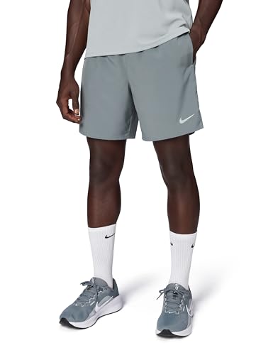 Nike Men's Challenger Dri-Fit 7' Brief-Lined Running Shorts, Smoke Grey/Smoke Grey/Reflective Silver, Large
