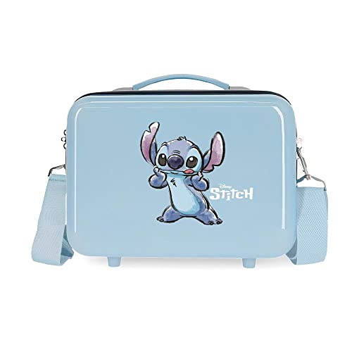 Disney Stitch Naughty make a face Borsa da toilette Adattabile Blu 29x21x15 cm ABS rigido 9.14L 0.8 kg