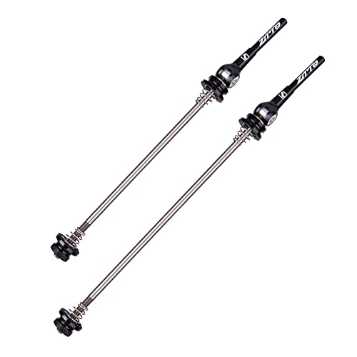 ZTTO Bike Quick Release Skewers, 1 Pair Ultra-Light Titanium Alloy Skewers, Safe and Reliable Front Rear Bicycle Skewers for Road Bike, Mountain Bike, MTB, BMX (Black)