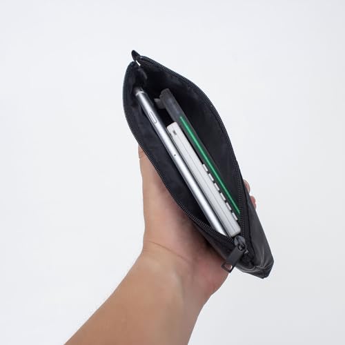 Money Bag with Zipper, Nylon, Black, Unisex-Adults4