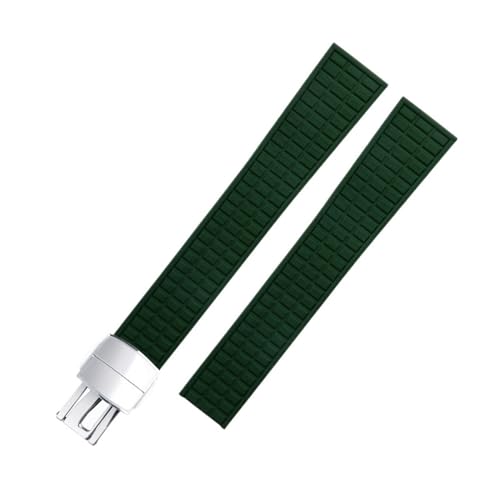 Bracelet FKM 19 mm vert anti-poussière pour montre Aquanaut 5067A-001