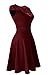 Sylvestidoso Women's A-Line Sleeveless Pleated Little Wine Red Cocktail Party Dress (M, Wine Red)
