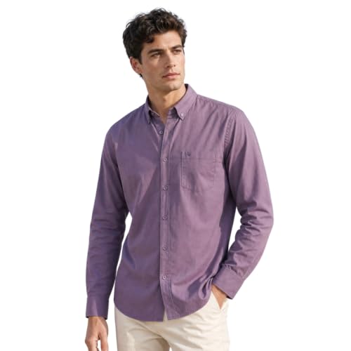 NOBERO Men's Oxford Solid Cotton Shirt Arctic Dusk - Image 2