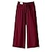 AKTCVVJ Capris for Women Cotton Linen Wide Leg Capri Pants Casual Loose Fit Elastic Waist Capris Summer Vacation Pant Wine