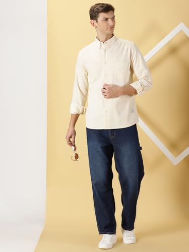 Image of Thomas Scott Men's | Solid | Full Sleeve | Slim Fit | 100% Cotton | Spread Collar | Casual Shirt