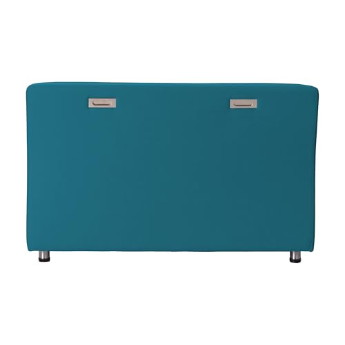Image of FDP Pro Series Upholstered Armless Mobile Sofa with Locking Casters for Portability Commercial Seating for Hotel Lobby, Office, Restaurant, Waiting Room, Home - Teal