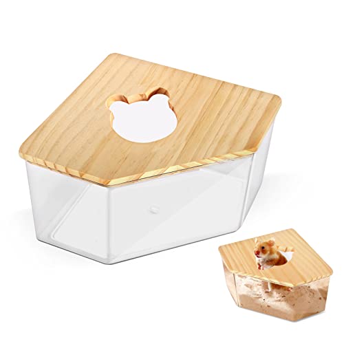 CAINCAY Haustier Hamster Badezimmer, Sandbad Container Toilette Transparente Acryl Hamster Badebox, Hamster Sand Badezimmer Hamster Badehaus für Eichhörnchen