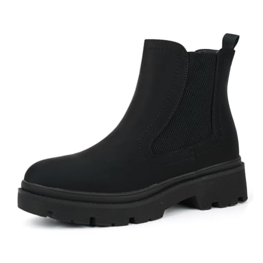 JABASIC Women Lycra Chelsea Boots Low Heel Elastic Ankle Boots (7,Black)
