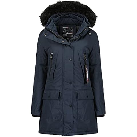 Geographical Norway-Parka de mujer CORTA LADY con capucha Azul marino Talla M Cover