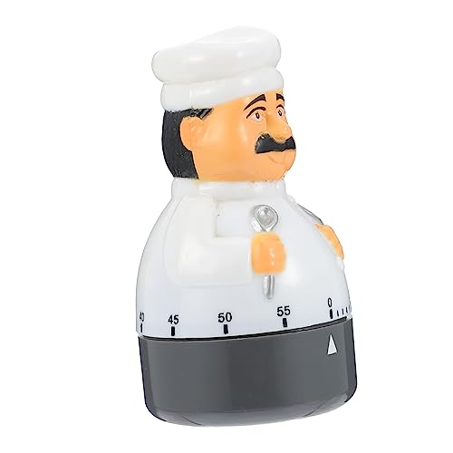 KOCKSHION Cute Chef Shape Mechanical Kitchen Timer Rotating Cooking Reminder