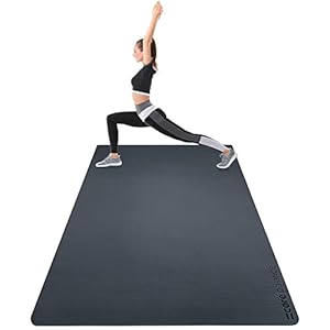 Core Balance Extra Large Yoga Mat Non Slip 6mm TPE Foam with Travel Strap (L183cm x W116cm)