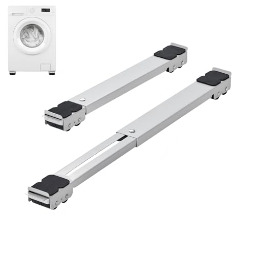 Appliance Rollers Heavy Duty Extendable Appliance Rollers Mobile Washing Machine Base Easily Move Washing Machines Mini Fridge Stand Moving Cart for Refrigerators Dryers Dishwashers White