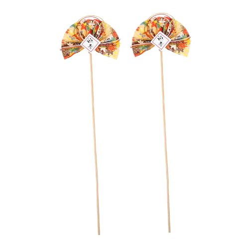 LIFKOME 2Pcs Japanese Flower Arrangement Picks Fan Shaped Sushi Decor Accessory Elegant Flower Ornament for Home Wedding Party Decoration Delicate Design