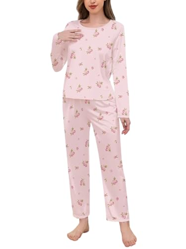 Image of Louis Luxe Womens Korean Night Dress || Full Pyjama Set || Korean Nightsuit || Women Nightwear ||Round Neck Full Sleeve Nightsuit || Loungewear || Everyday Nightdress (ND-02)
