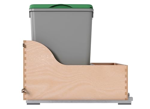 Contenedor doble metálico para basura 32 Qt con tapa para mueble 24" miniatura 3