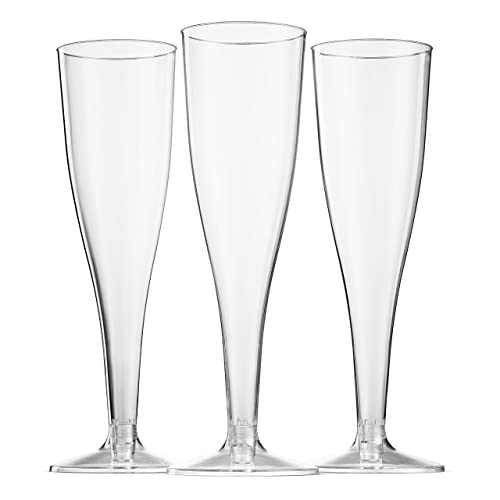Munfix 50 Plastic Champagne Flutes 5 Oz Clear Plastic Toasting Glasses Disposable Wedding Party Cocktail Cups #TOP1