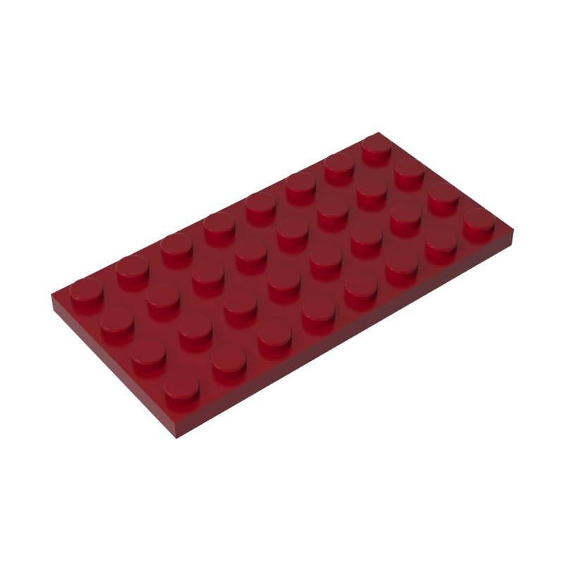 3035 Foundation Plate Plate 4x8 10 Pieces GDS-521 Compatible with Lego Building Blocks Color:Dark Red